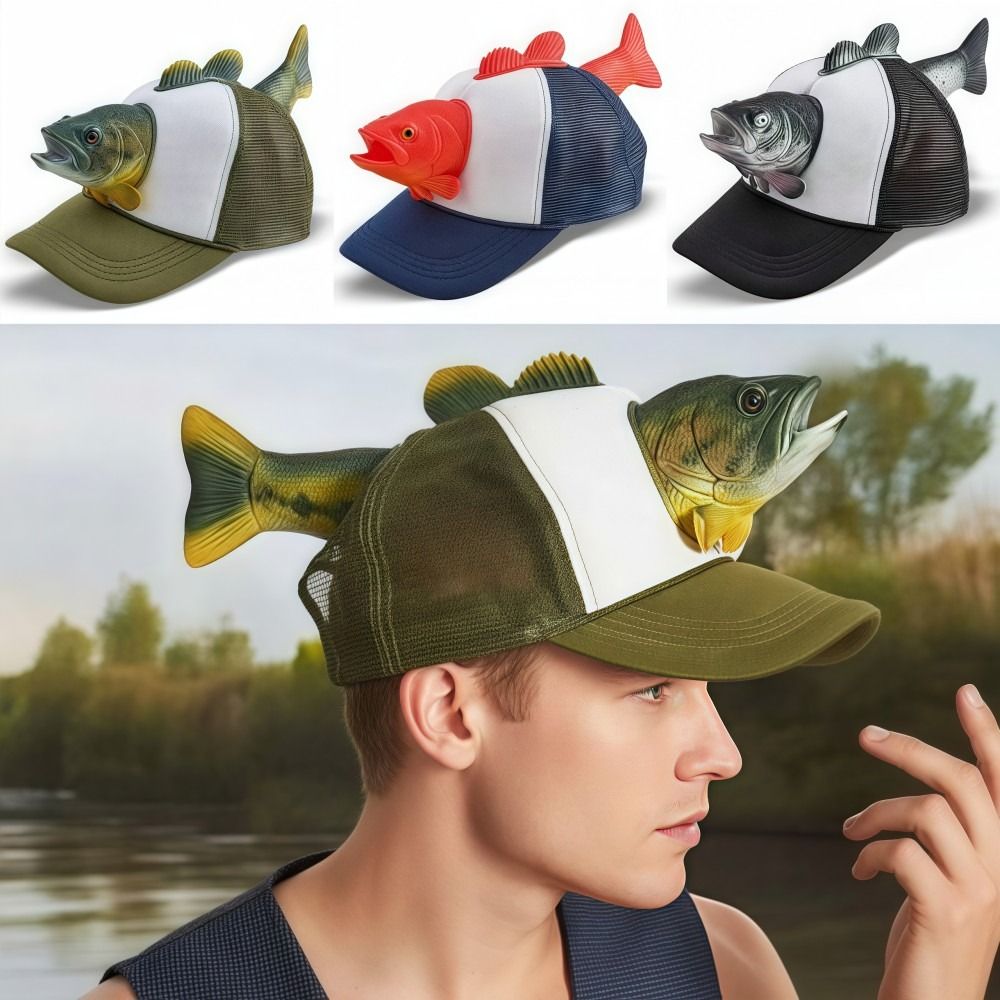 Baseball Cap Fitted - Funny 3D Fish Animal Trucker Hat