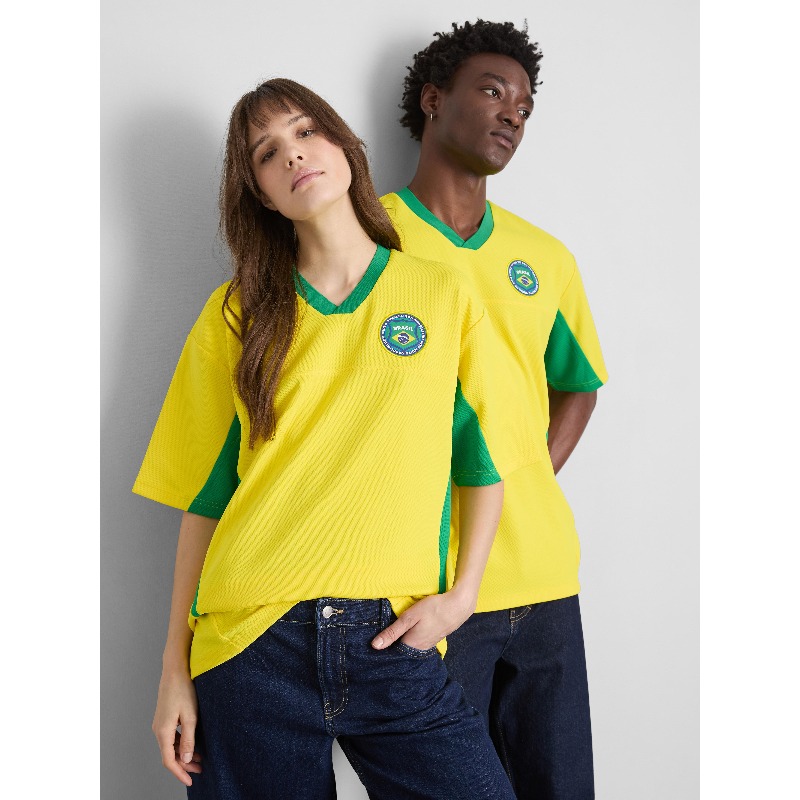 Street Fashion Brazil - Summer Brazil Soccer Jersey, Y2K Yellow