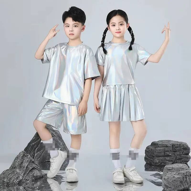 Street Fashion For Boy - Boys and Girls Hip-hop Set Silver