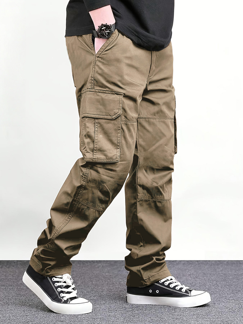 Cargo Pant Wide - Men Black Multi Pocket Cargo Pants