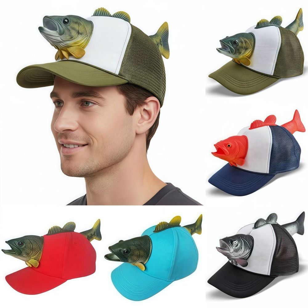 Baseball Cap Fitted - Funny 3D Fish Animal Trucker Hat