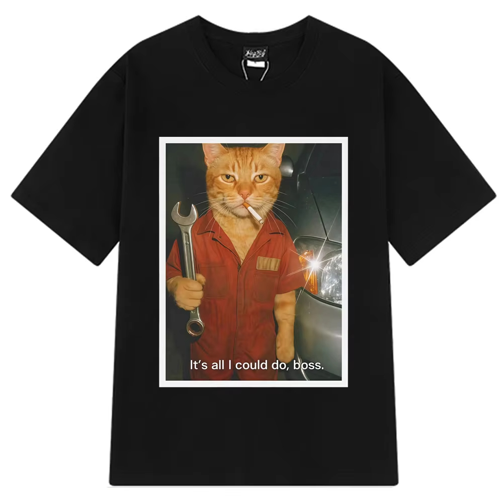 Fashion Street Cat - Funny Cat Mechanical Fans T-shirt Women's