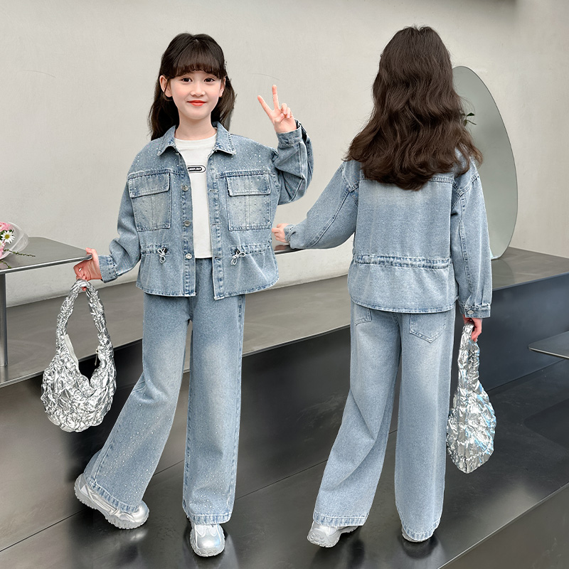 Street Fashion Korean Girl - Cowgirl Fashion Streetwear Denim Clothing Set