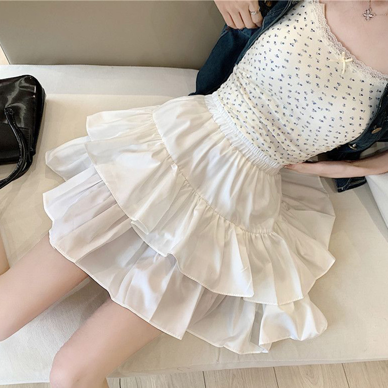 Street Fashion Korean Girl - Summer Lady Ins Fashion White Cake