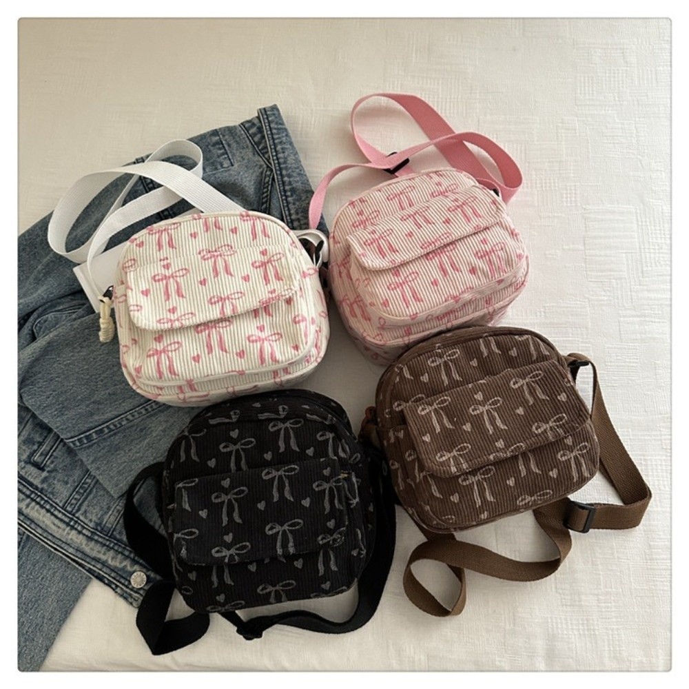 Street Fashion Korean Girl - Women's Corduroy Small Shoulder Bag Teenager