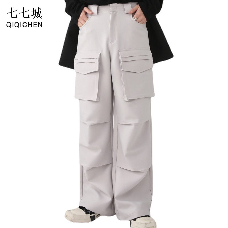 Cargo Pant Wide - Vintage Cargo Pants Men Solid Color
