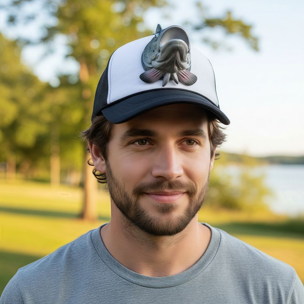 Funny 3D Fish Animal Trucker H - огляд і ціна Baseball Cap Fitted