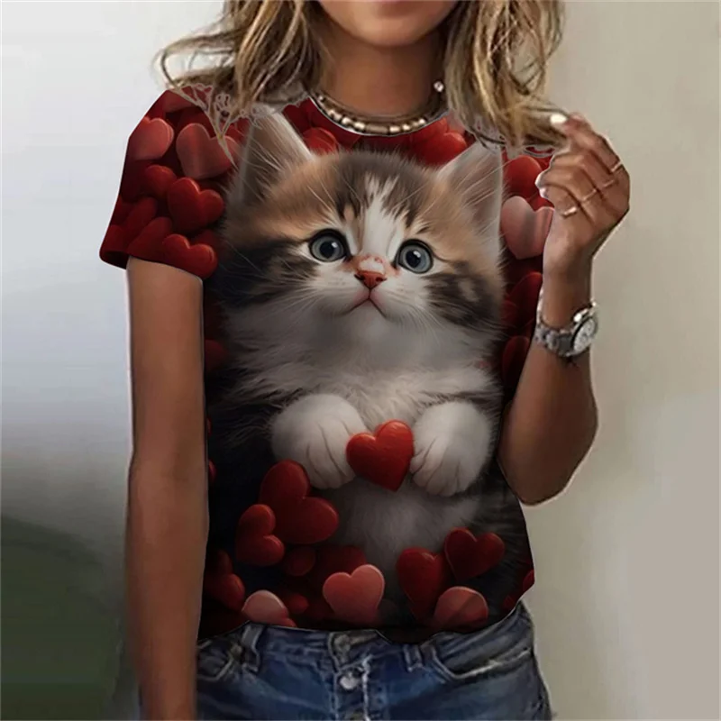 Fashion Women's T-shirt 3D Pri - огляд і ціна Fashion Street Cat