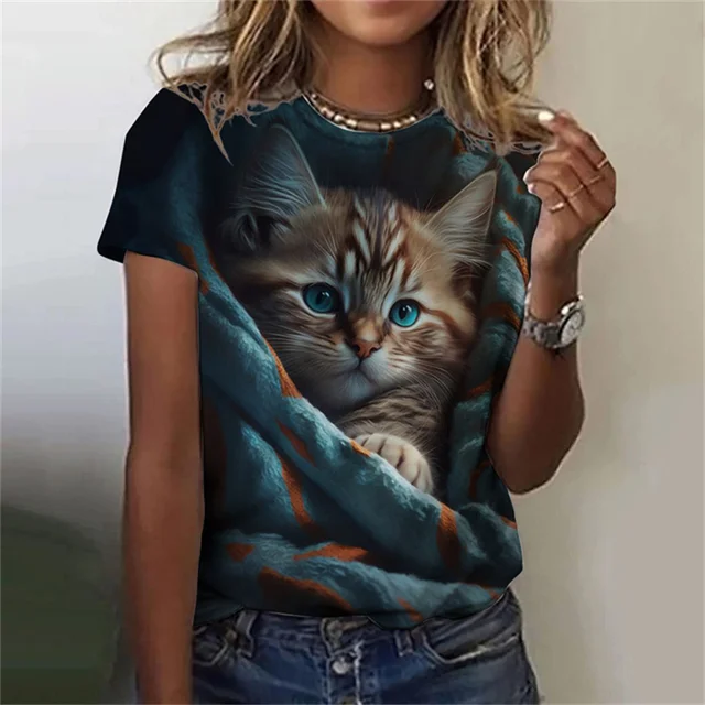 Fashion Women's T-shirt 3D Pri - огляд і ціна Fashion Street Cat