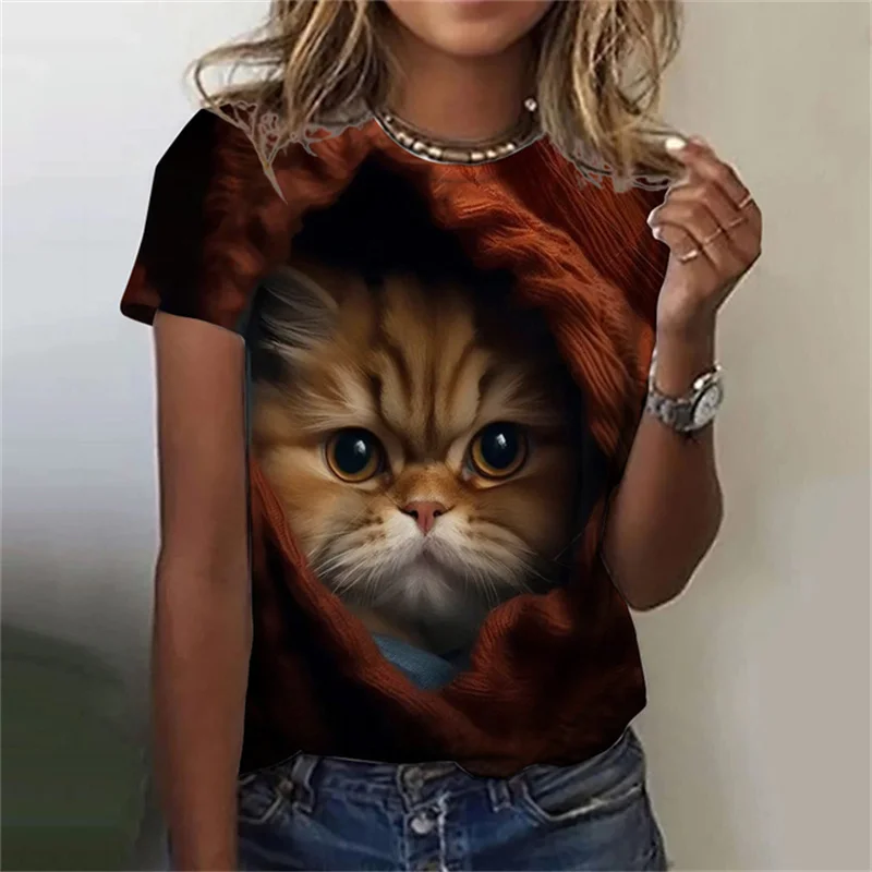 Fashion Women's T-shirt 3D Pri - огляд і ціна Fashion Street Cat
