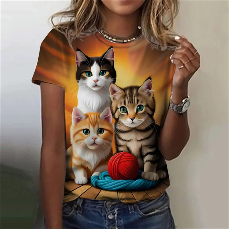 Fashion Women's T-shirt 3D Pri - огляд і ціна Fashion Street Cat