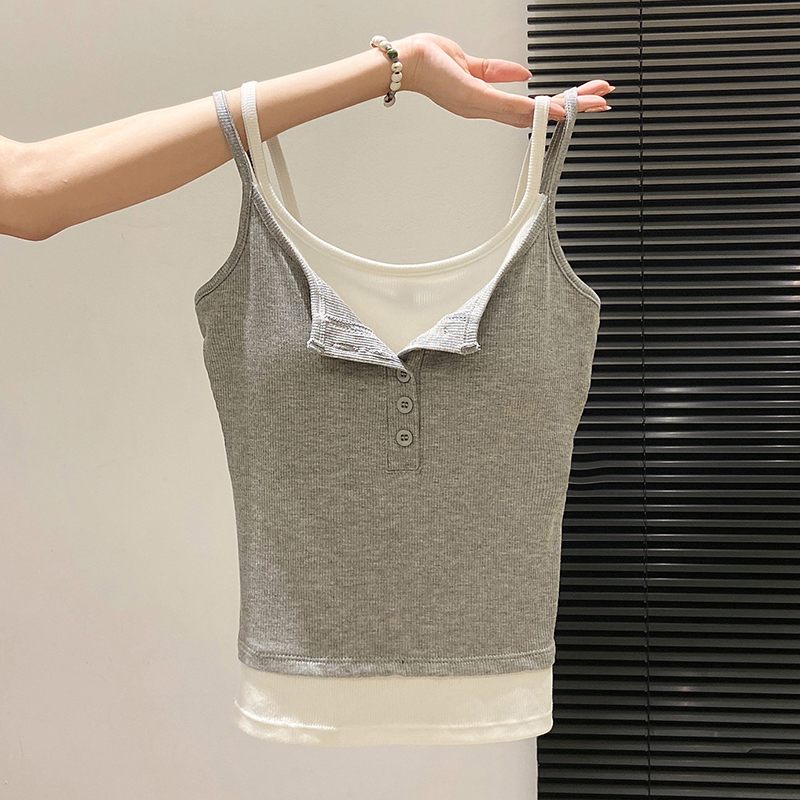 Fashion Fake Two Piece Camisol - огляд і ціна Street Fashion Korean Girl