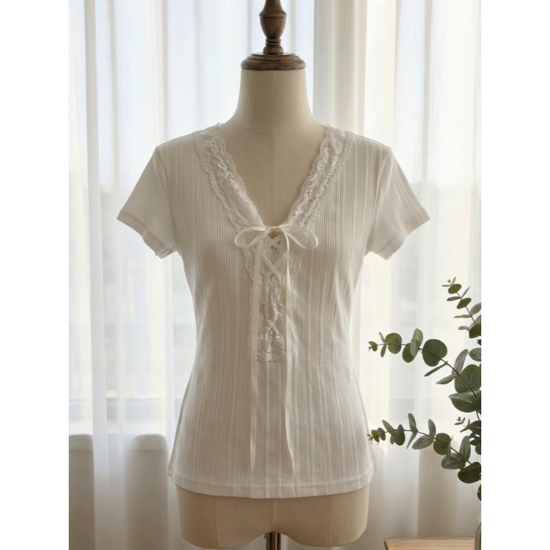 Fashion Tie Short Sleeve T-shi - огляд і ціна Street Fashion Korean Girl