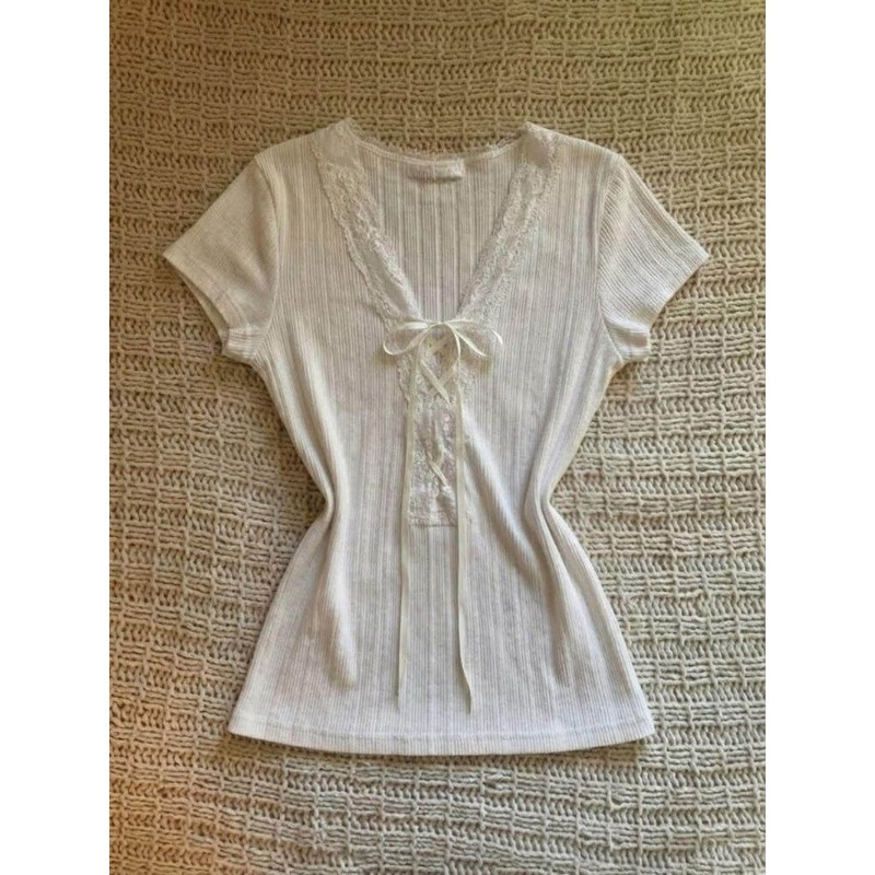 Fashion Tie Short Sleeve T-shi - огляд і ціна Street Fashion Korean Girl