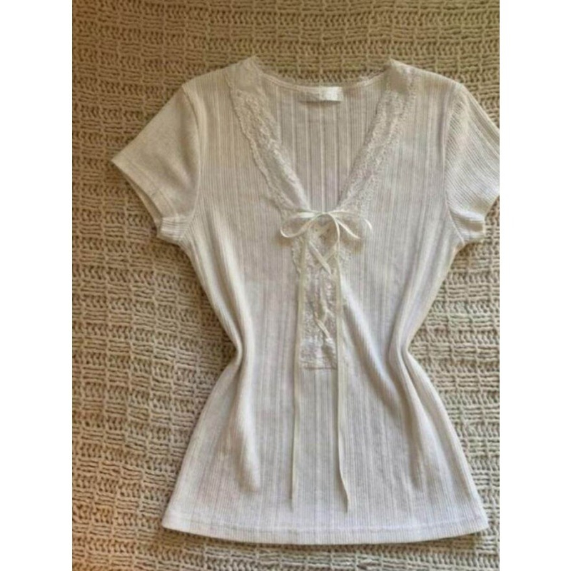 Fashion Tie Short Sleeve T-shi - огляд і ціна Street Fashion Korean Girl