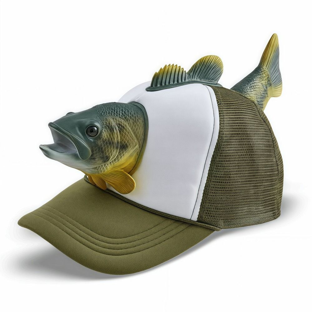 Funny 3D Fish Animal Trucker H - огляд і ціна Baseball Cap Fitted