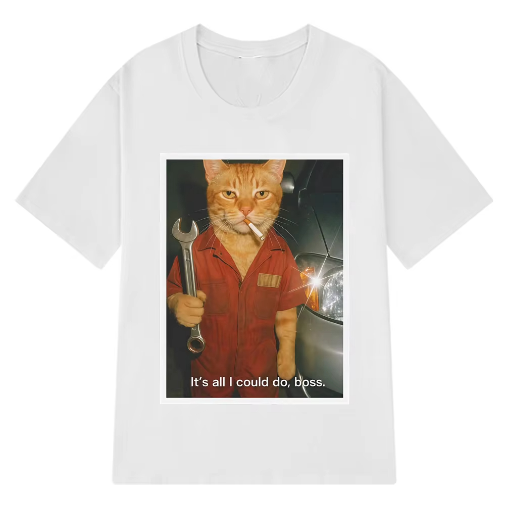 Funny Cat Mechanical Fans T-sh - огляд і ціна Fashion Street Cat