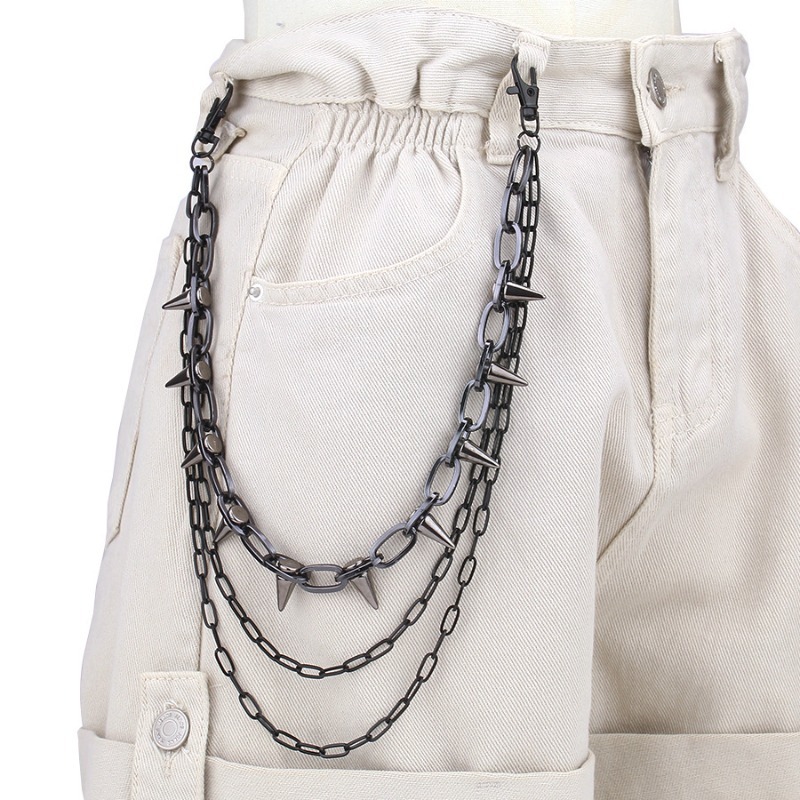 Hip Hop Punk Rock Metal Pants  - огляд і ціна Street Fashion Jeans Women