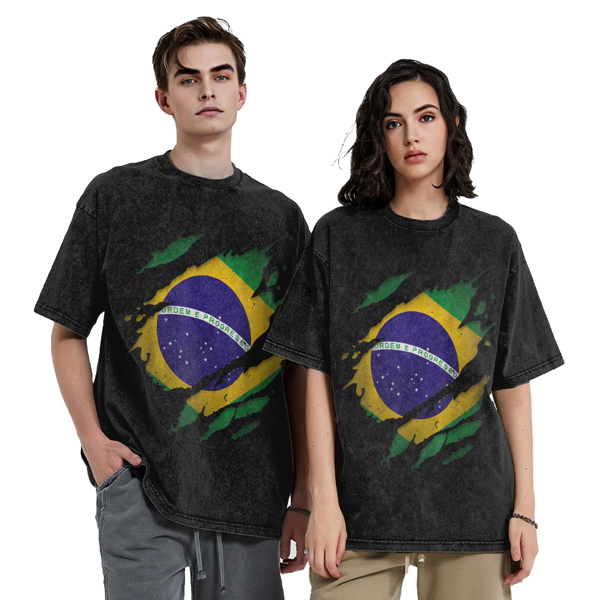 Brazil Brazilian Flag Washed T - огляд і ціна Street Fashion Brazil