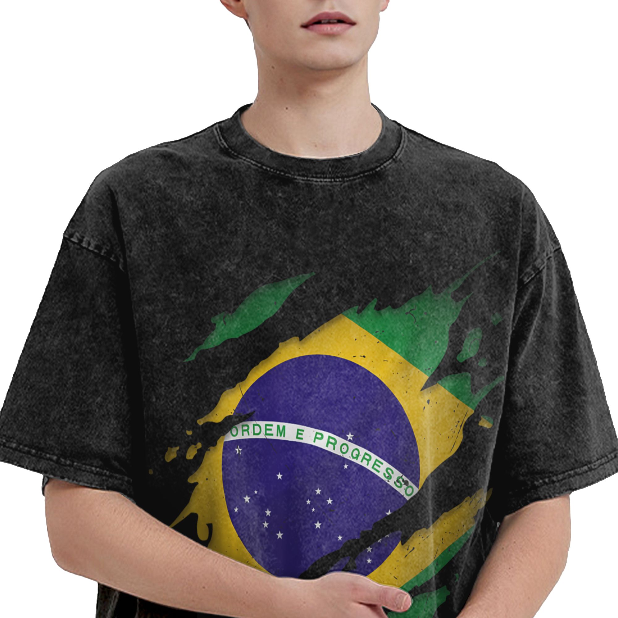 Brazil Brazilian Flag Washed T - огляд і ціна Street Fashion Brazil