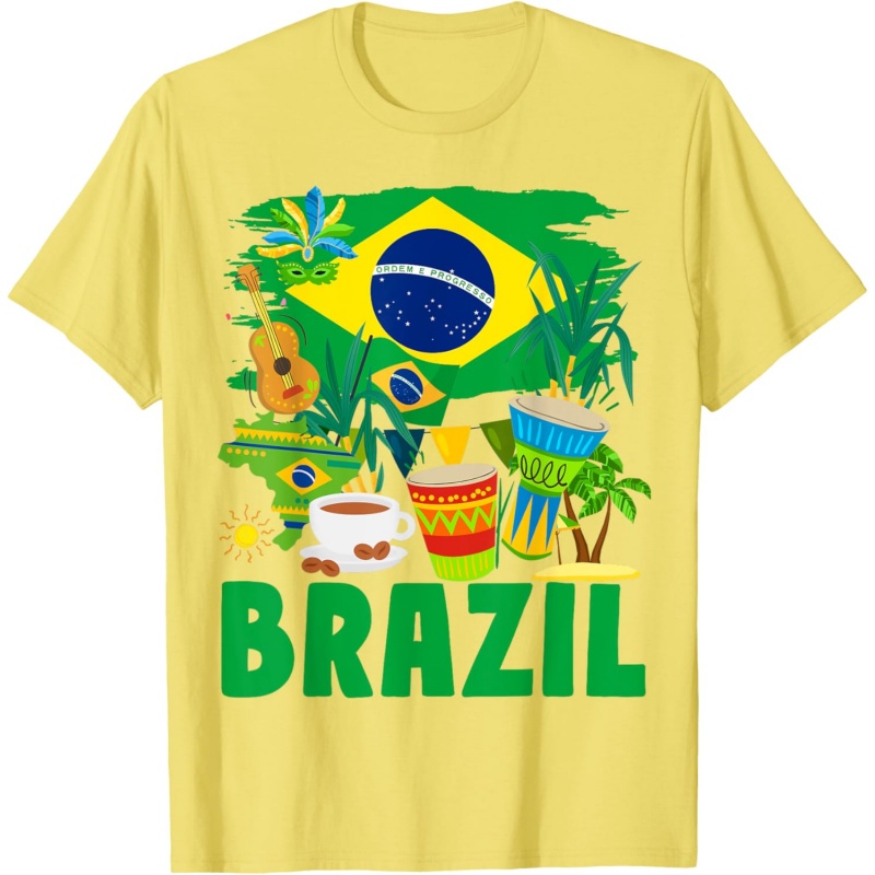 3D Printed Brazil Music T-Shir - огляд і ціна Street Fashion Brazil