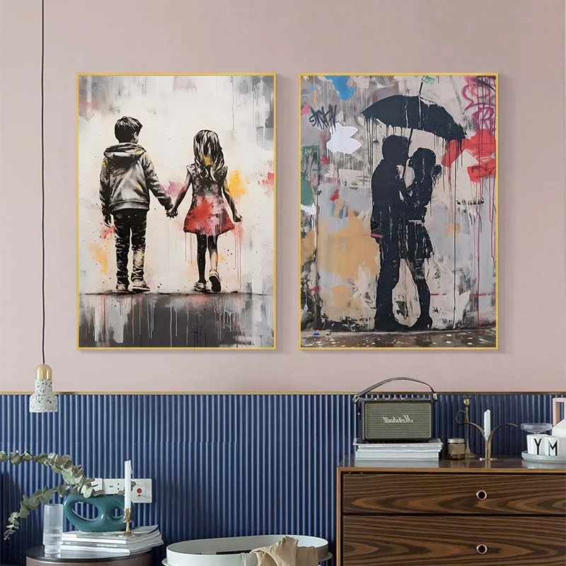 Banksy Graffiti Boy Girl with  - огляд і ціна Street Fashion Poster