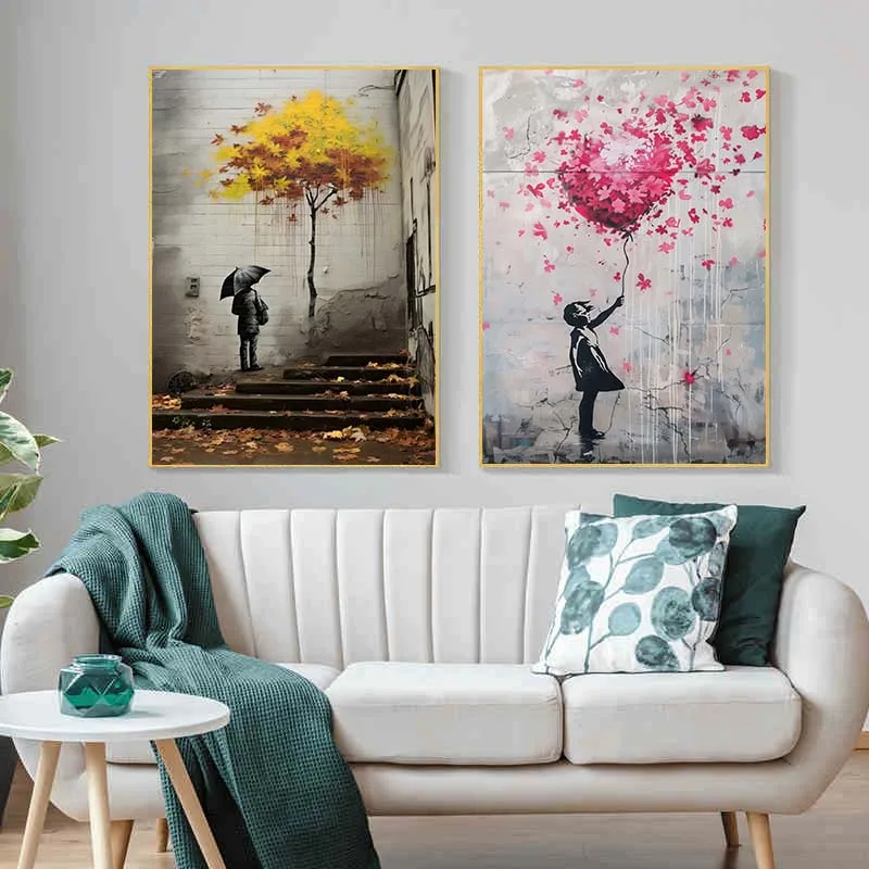 Banksy Graffiti Boy Girl with  - огляд і ціна Street Fashion Poster